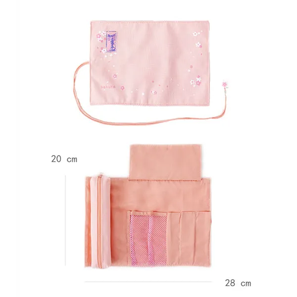 Sakura Holographic Canvas Roll Up Pencil Case