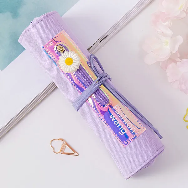 Sakura Holographic Canvas Roll Up Pencil Case