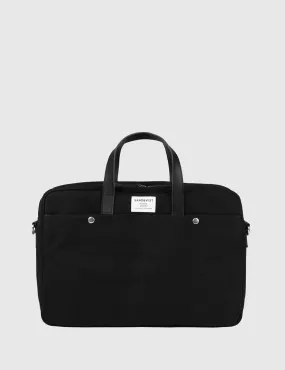 Sandqvist Mats Waxed Briefcase (Canvas) - Black