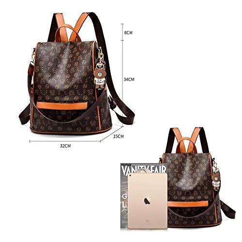 shepretty Women's Anti-Theft Backpack Leather Shoulder Bags