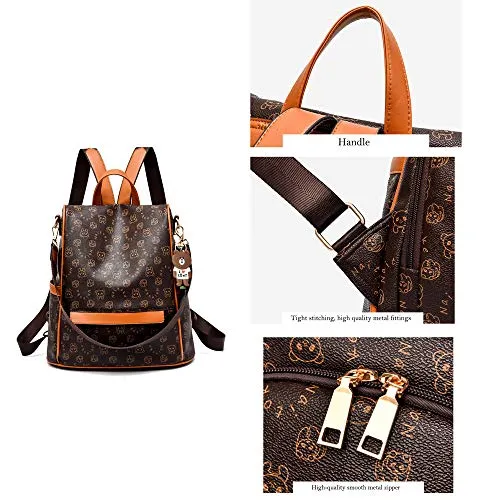 shepretty Women's Anti-Theft Backpack Leather Shoulder Bags