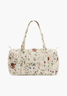 Sia Pressed Floral Print Overnight Bag In Cream