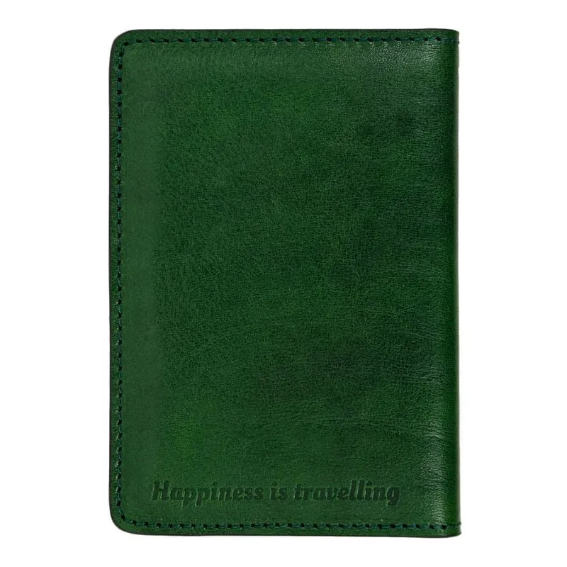 Small Full Grain Italian Leather Passport Holder - Gulliver's Travels