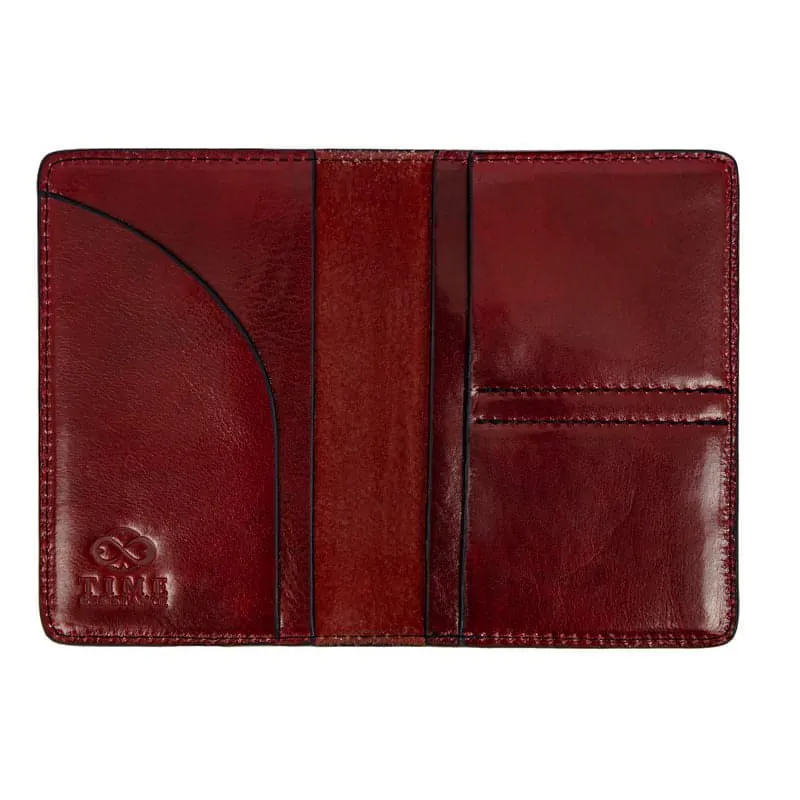 Small Full Grain Italian Leather Passport Holder - Gulliver's Travels