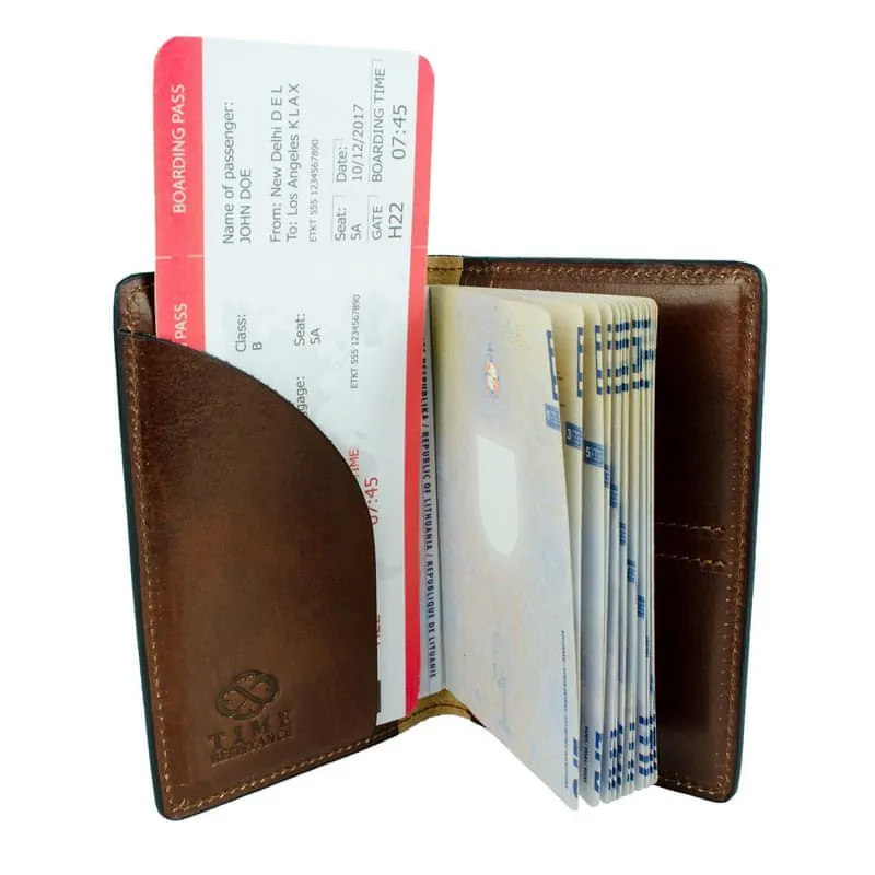 Small Full Grain Italian Leather Passport Holder - Gulliver's Travels