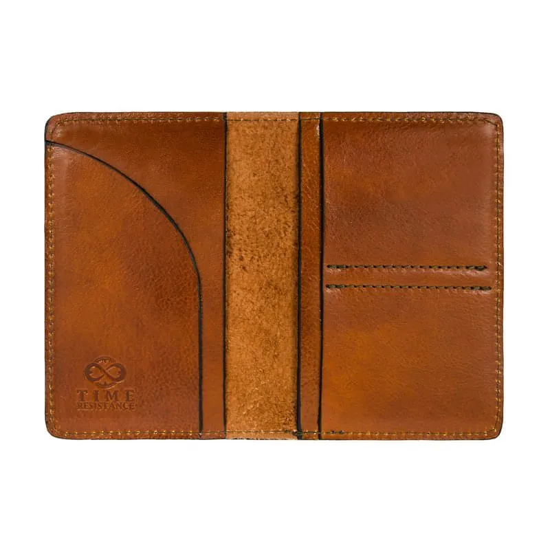 Small Full Grain Italian Leather Passport Holder - Gulliver's Travels