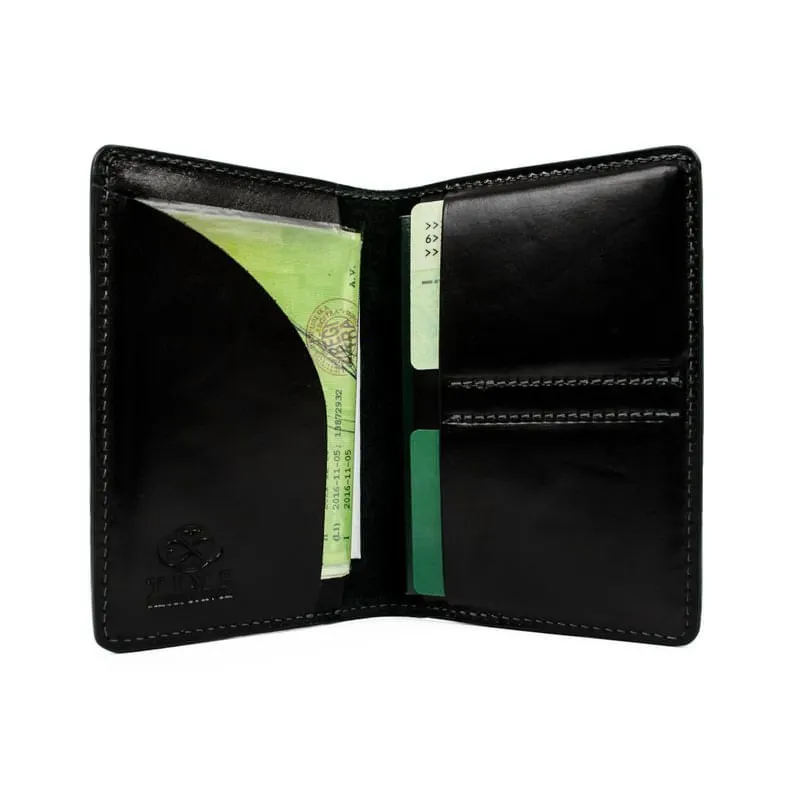 Small Full Grain Italian Leather Passport Holder - Gulliver's Travels