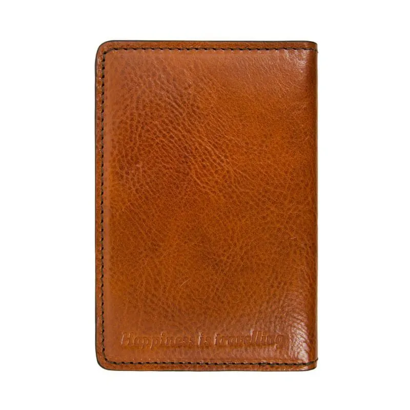 Small Full Grain Italian Leather Passport Holder - Gulliver's Travels