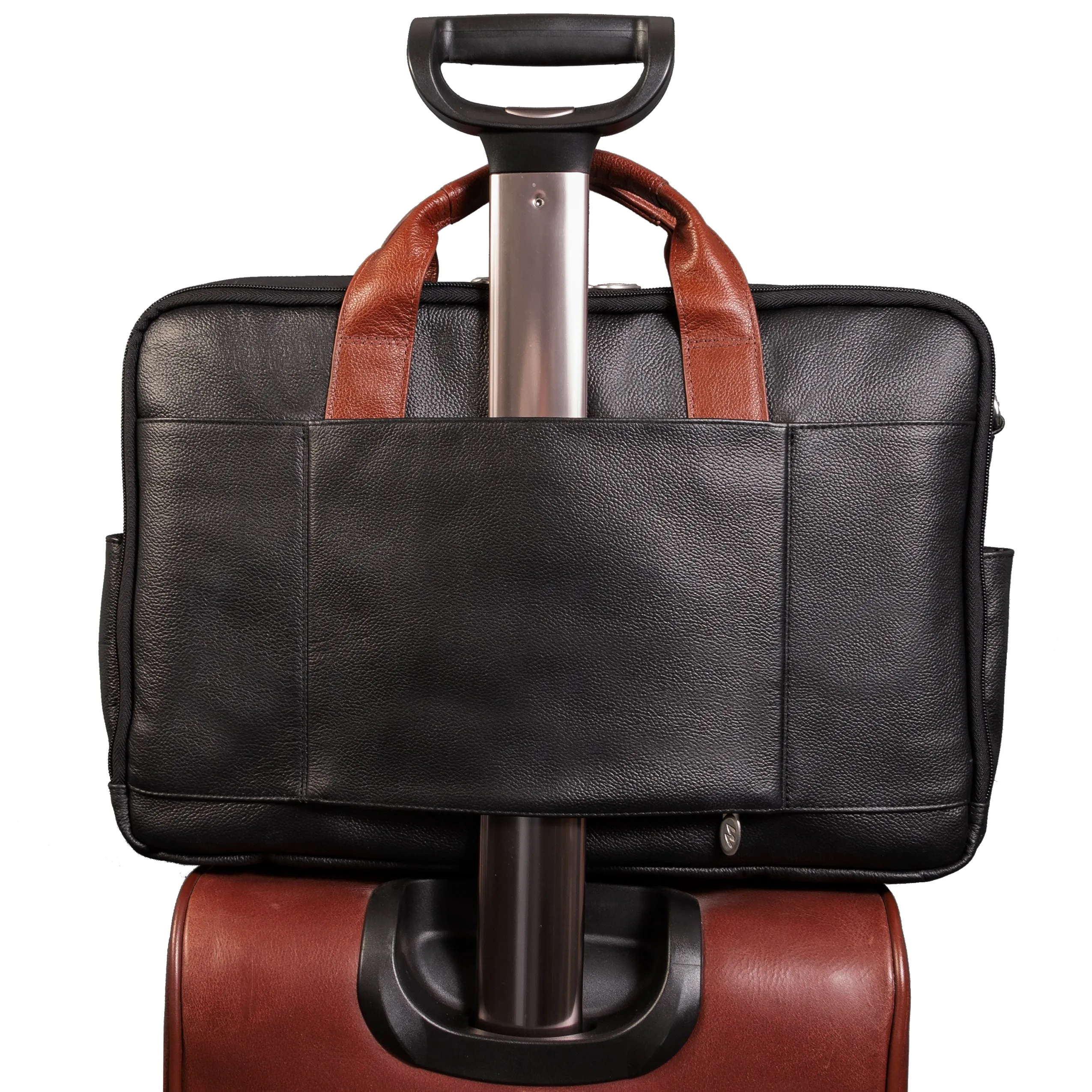 SOUTHPORT | 17” Leather Two-Tone Laptop Briefcase