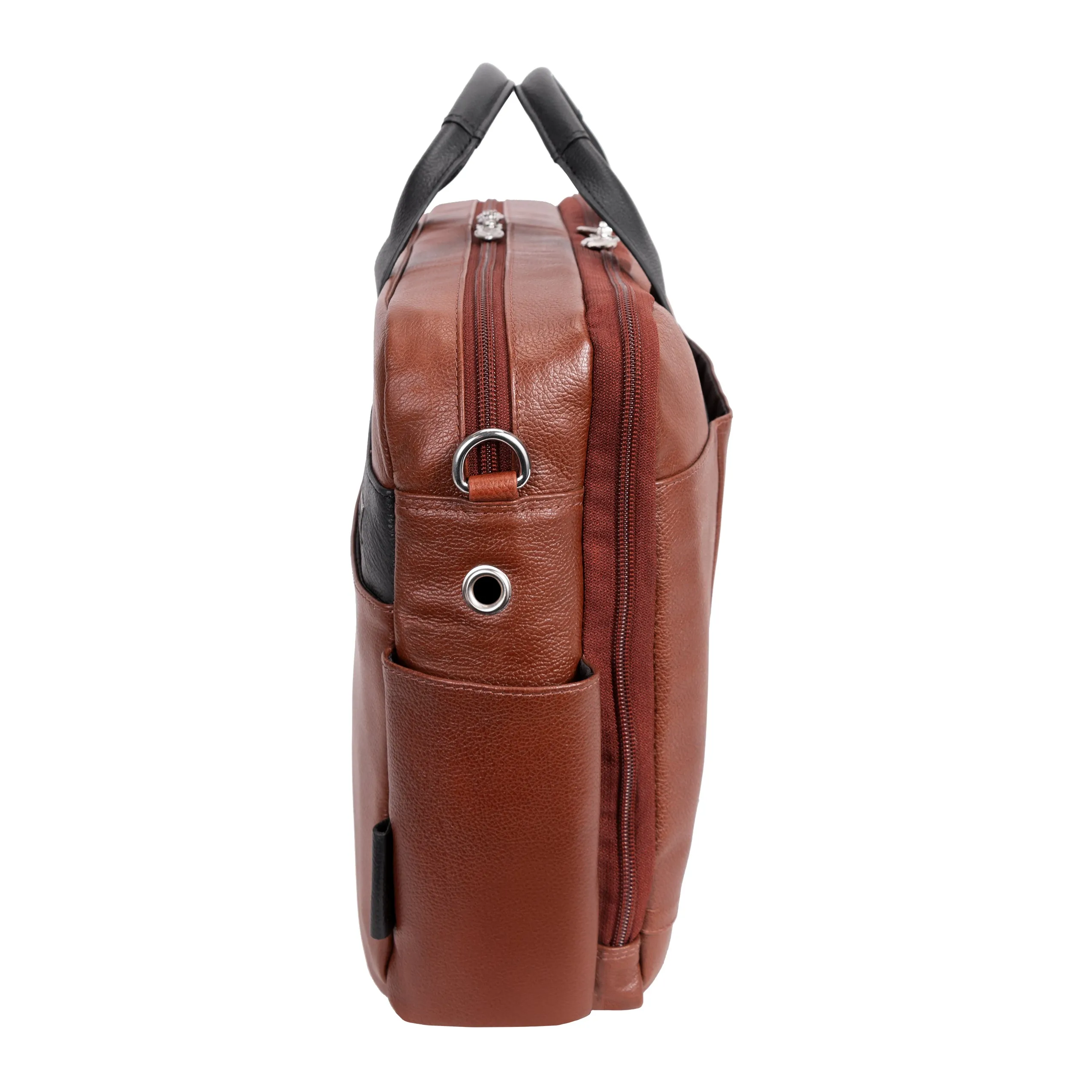 SOUTHPORT | 17” Leather Two-Tone Laptop Briefcase