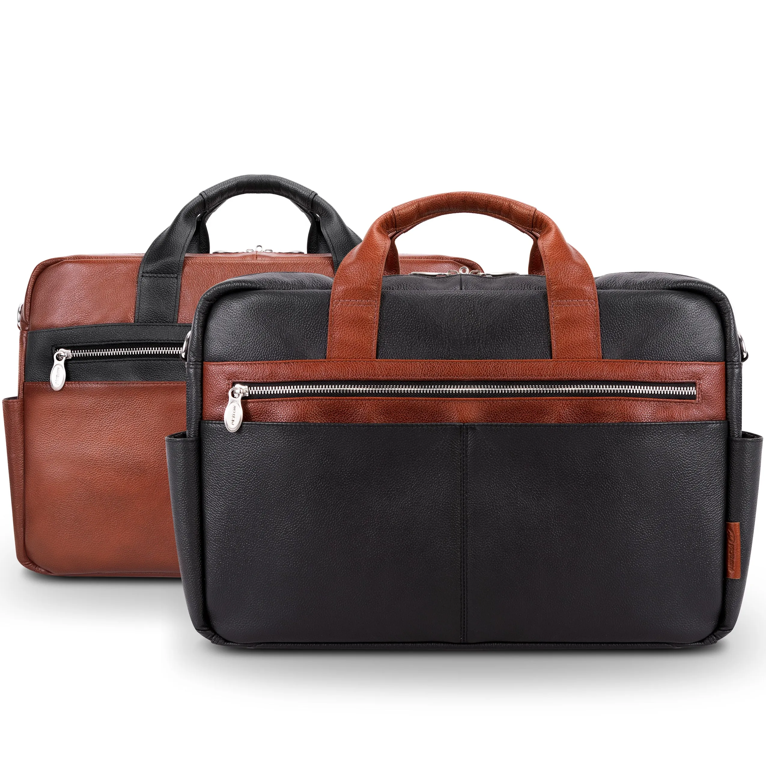 SOUTHPORT | 17” Leather Two-Tone Laptop Briefcase