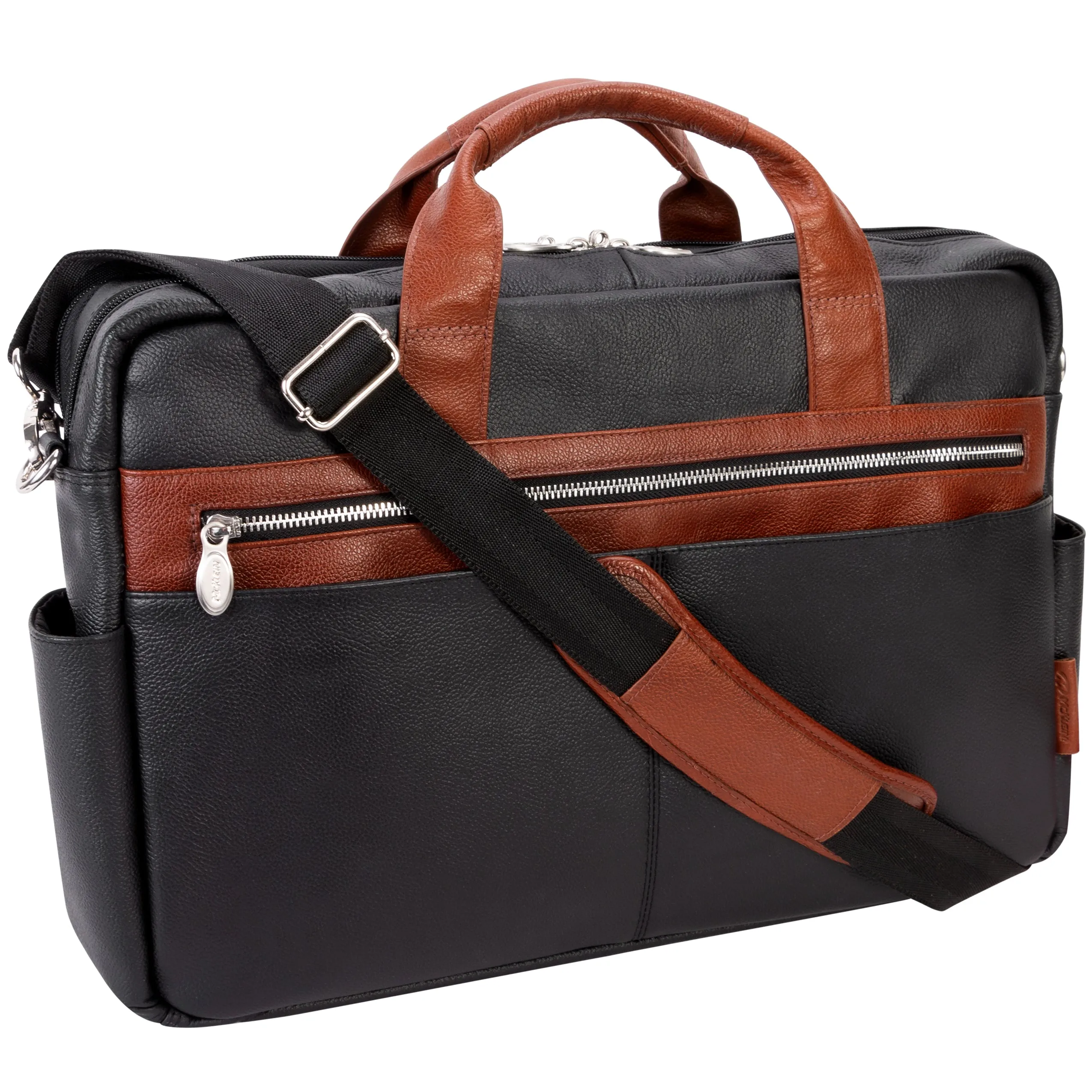 SOUTHPORT | 17” Leather Two-Tone Laptop Briefcase