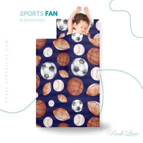 Sports Fan Kids' Long Sleeping Bag | A Catchy Blend of Comfort & Style | Lightweight and Durable Sleeping Bag for Kids