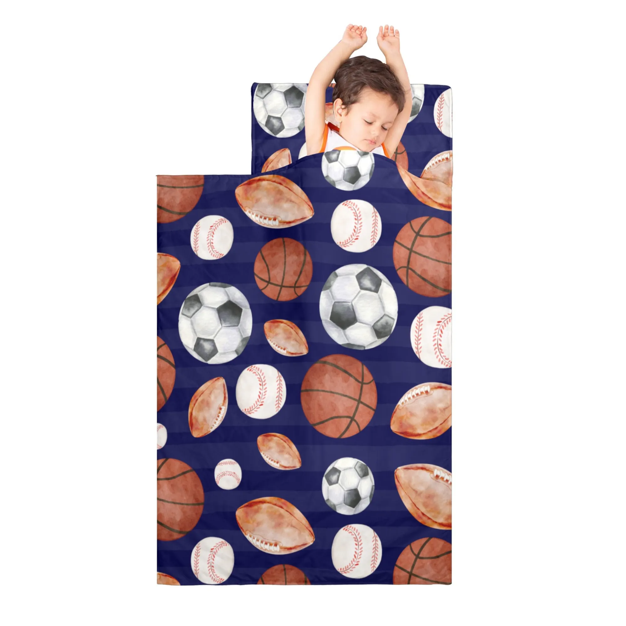 Sports Fan Kids' Long Sleeping Bag | A Catchy Blend of Comfort & Style | Lightweight and Durable Sleeping Bag for Kids