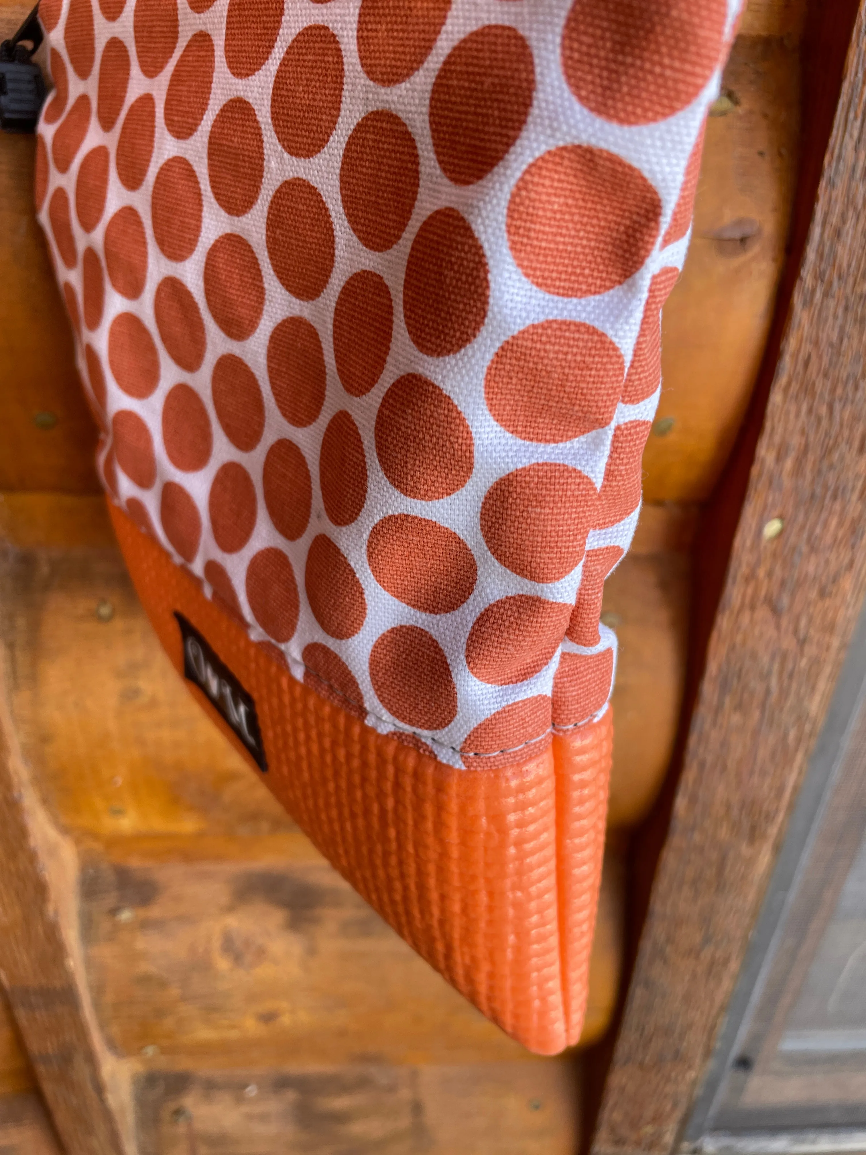 Stella Orange Cross Body Purse- Dot Print Fabric