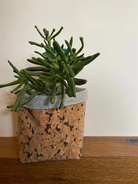 Sustainable Cork Utility Bag Pot Plant Holder