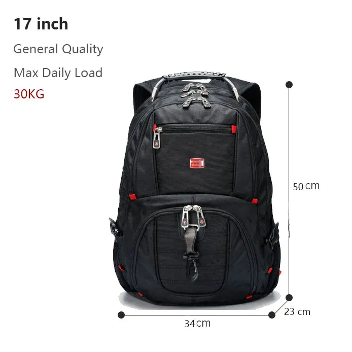 Swiss-Multifunctional 15-17 Inch Laptop Backpack - Durable, Twenty Pockets, tear & water-resistant design with USB Charging Port Rucksack, Bag Suitable for Travel, students or Work - Excellent Gift for all