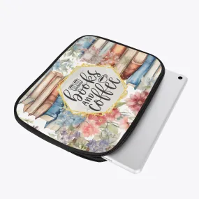 Tablet Sleeve - Books -  Books and Coffee