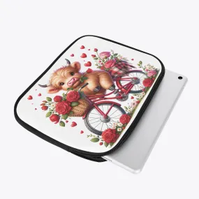 Tablet Sleeve - Highland Cow on Bike, awd-612