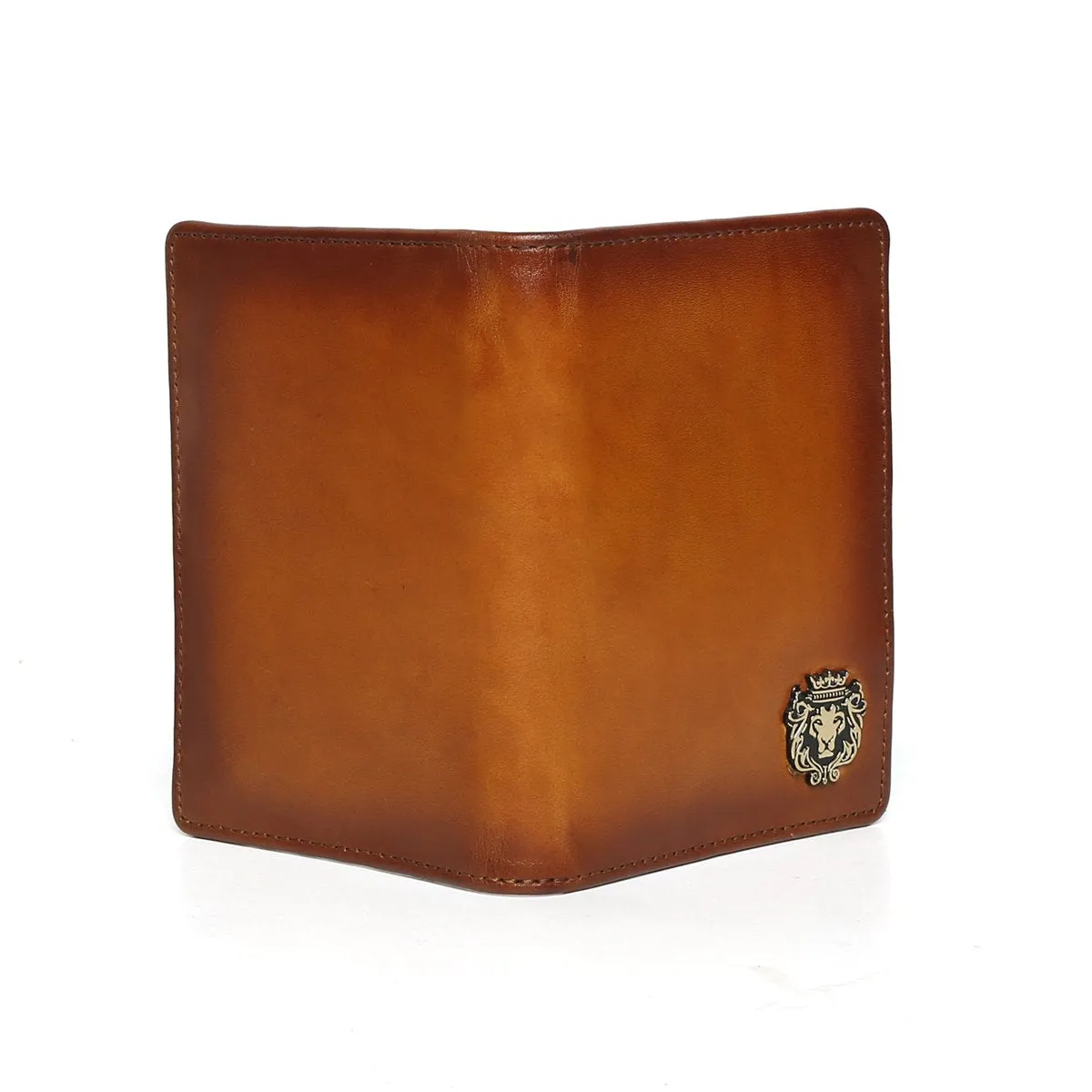 Tan Leather Two Fold Passport Holder & Wallet By Brune & Bareskin