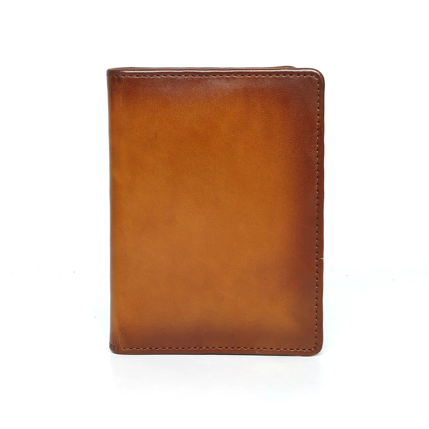 Tan Leather Two Fold Passport Holder & Wallet By Brune & Bareskin