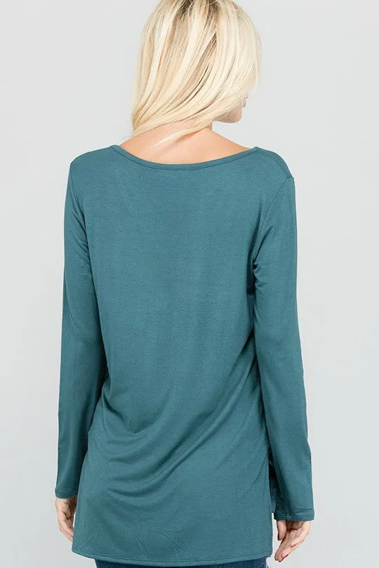 Teal Criss-Cross Top