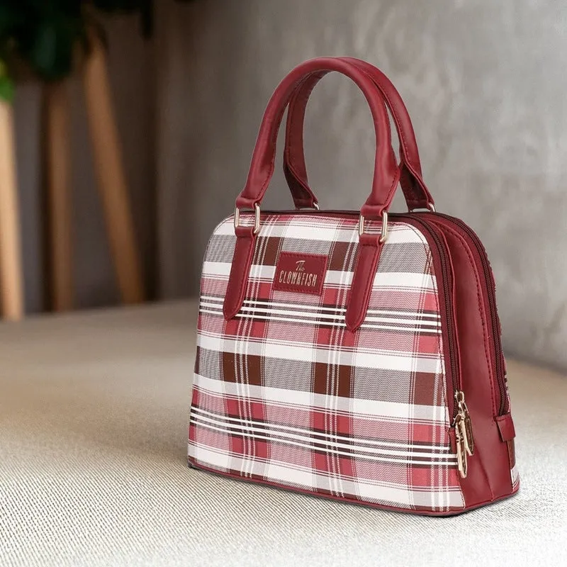 The Clownfish Andrea Series Handbag - Premium Faux Leather | Shoulder & Crossbody | 8L | Maroon