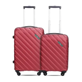 THE CLOWNFISH Armstrong Combo of 2 Luggage ABS Hard Case Suitcase Four Wheel Trolley Bags- Red (Medium-65 cm-24 inch, Small-54 cm-20 inch)