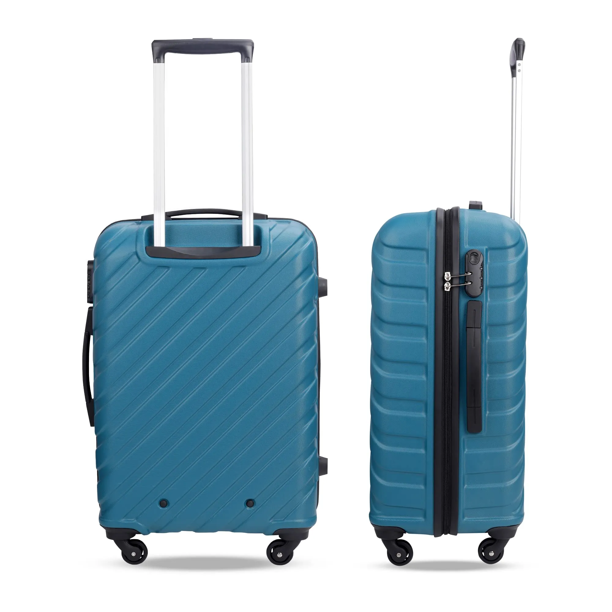 THE CLOWNFISH Armstrong Combo of 2 Luggage ABS Hard Case Suitcase Four Wheel Trolley Bags- Teal (Medium-65 cm-24 inch, Small-54 cm-20 inch)