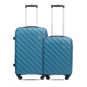 THE CLOWNFISH Armstrong Combo of 2 Luggage ABS Hard Case Suitcase Four Wheel Trolley Bags- Teal (Medium-65 cm-24 inch, Small-54 cm-20 inch)