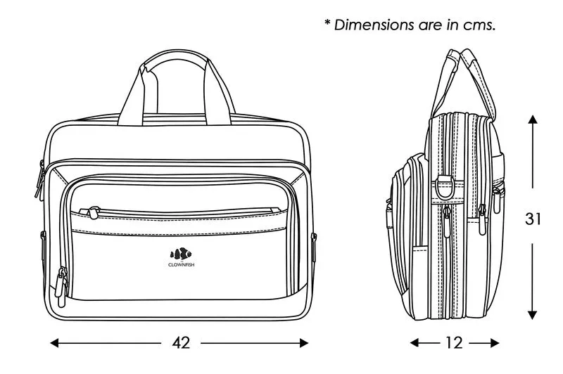 THE CLOWNFISH Executive 15.6-Inch Laptop Bag (Cinnamon)