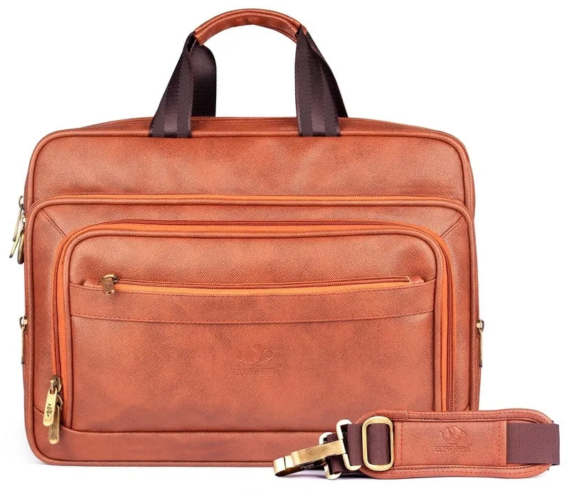 THE CLOWNFISH Executive 15.6-Inch Laptop Bag (Cinnamon)