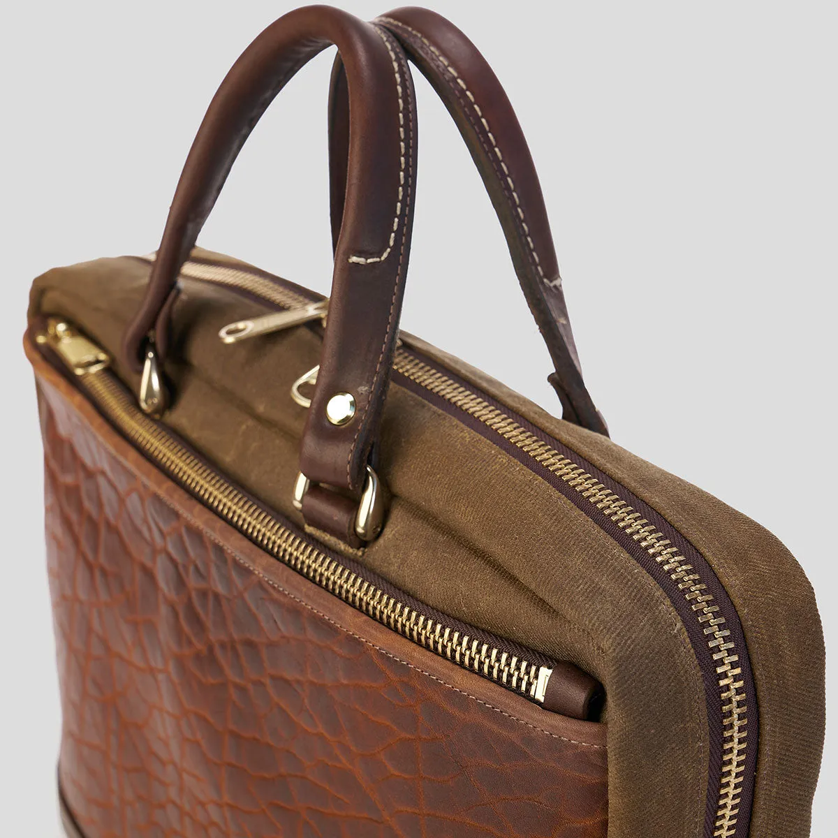 The Porter Briefcase | Bison Brown