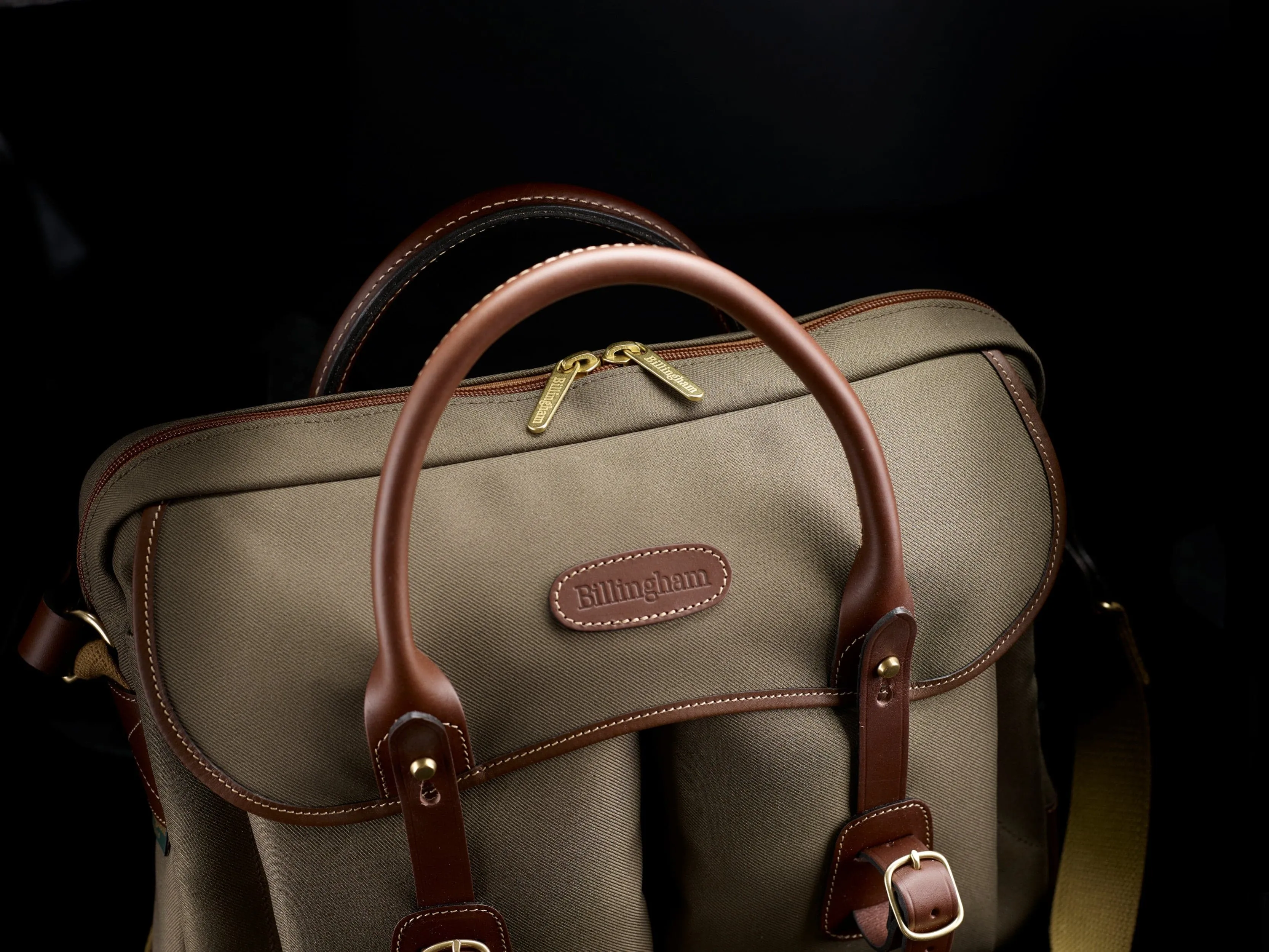 Thomas Briefcase & Laptop Bag - Sage FibreNyte / Chocolate Leather