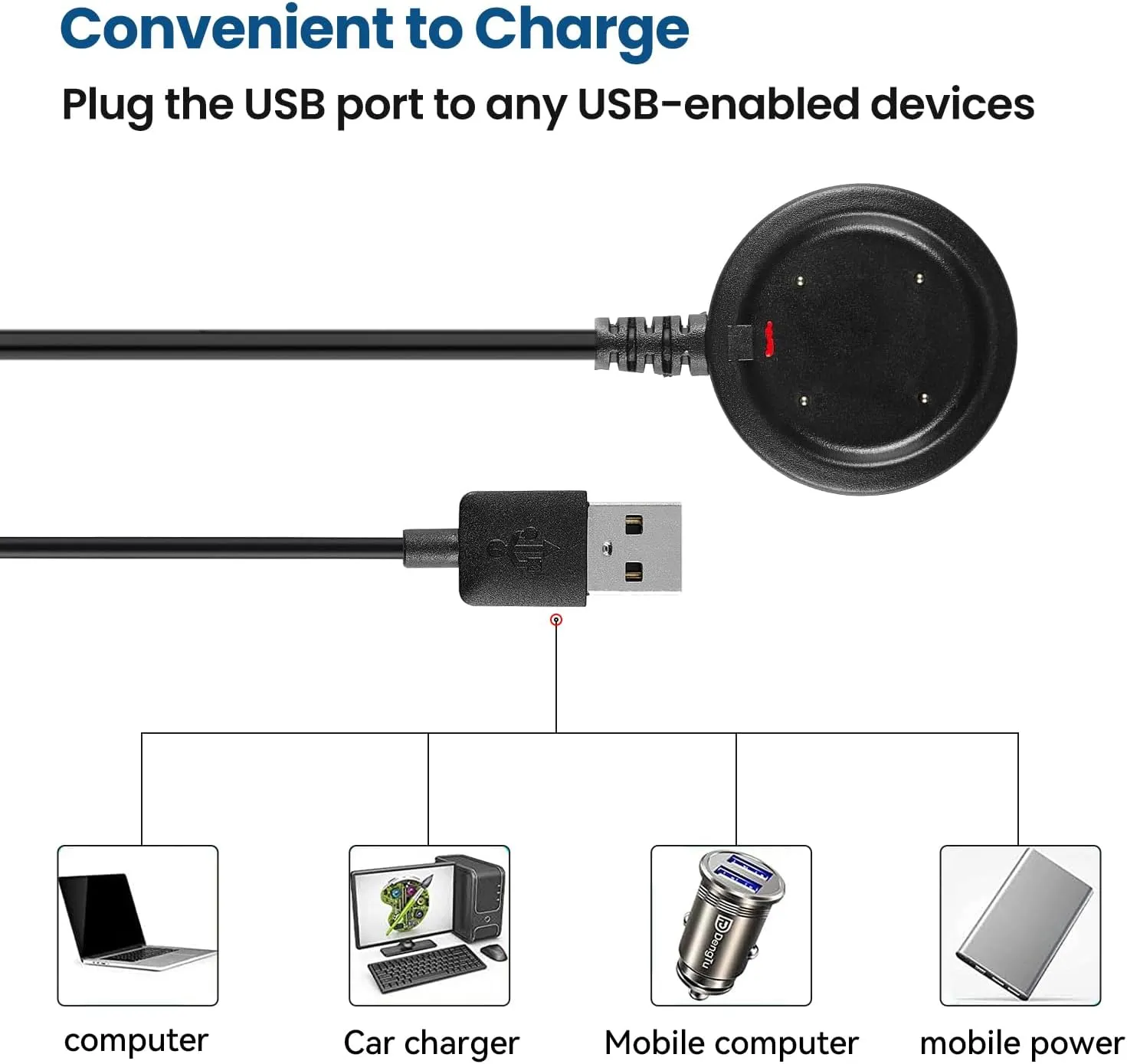 THRE Charging Cable for Polar Ignite, Vantage, Grit X Smartwatch Series – Durable & Fast Charger