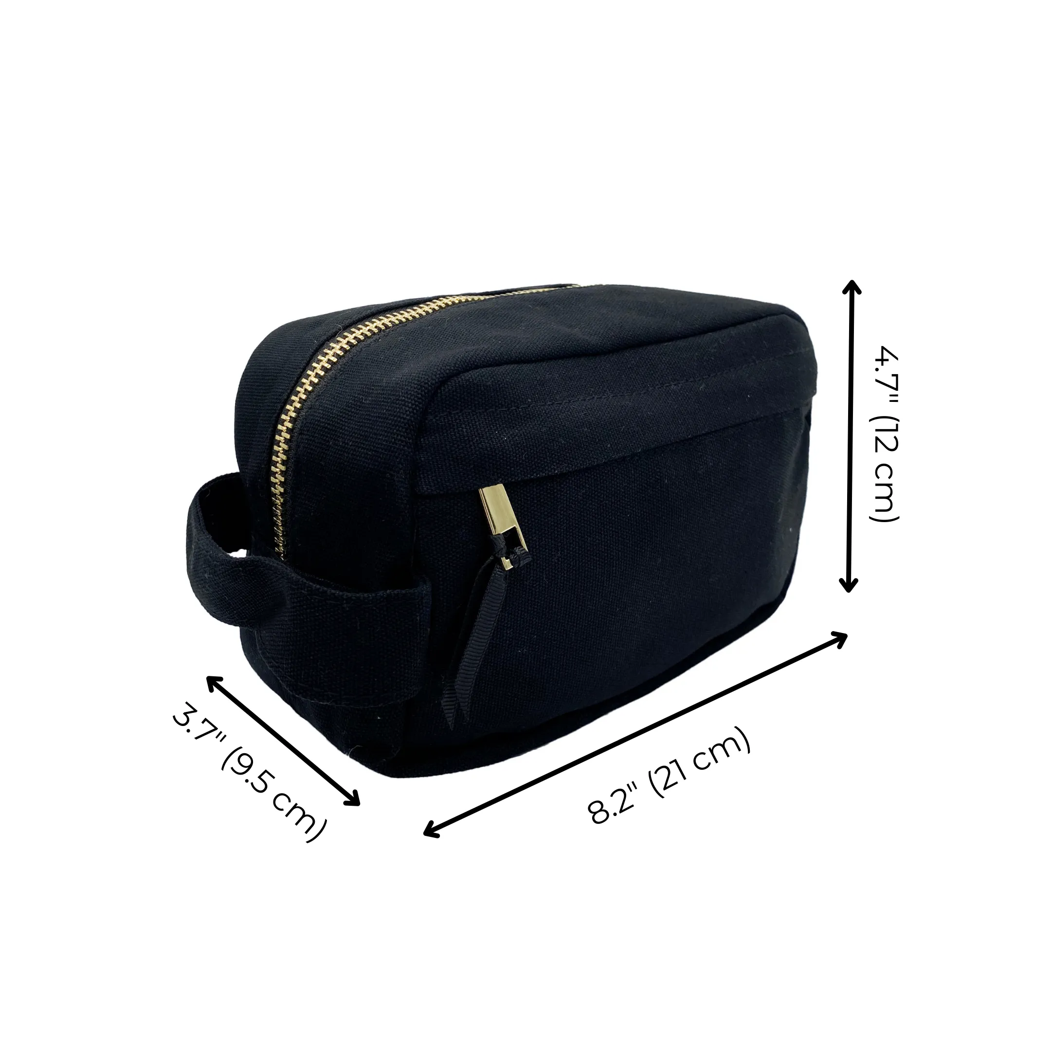 Toiletry Pouch with Zipper, Black