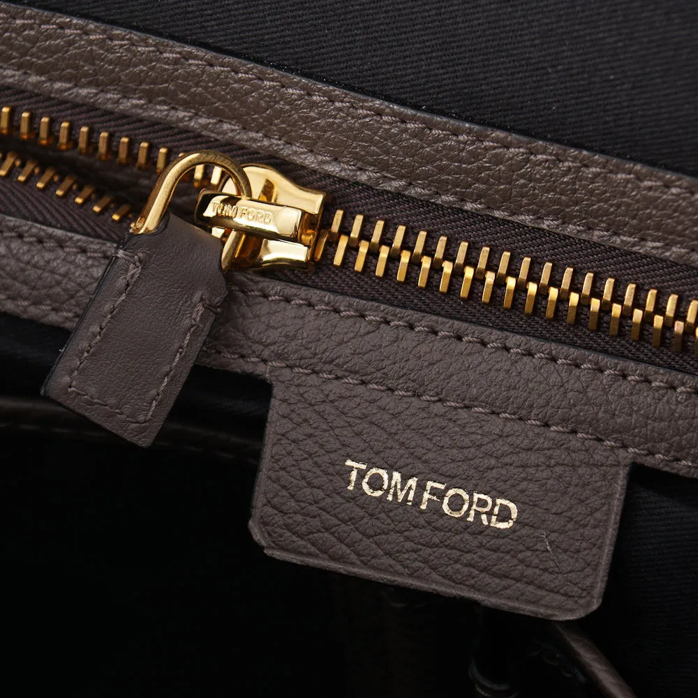 Tom Ford Large Buckley Bag in Gray-Brown