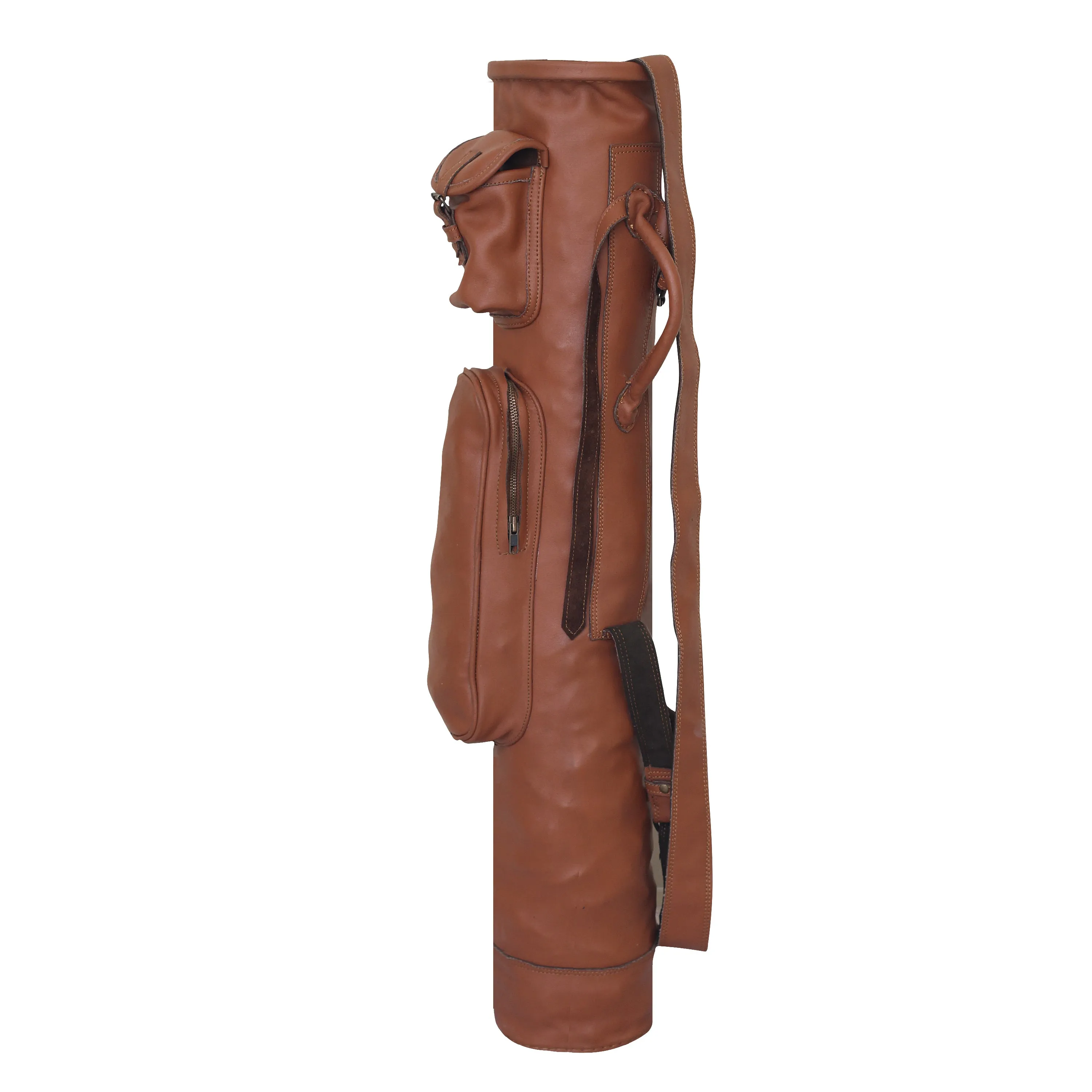 Top Choice for a Sunday Round: Vintage Brown Leather Golf Bag