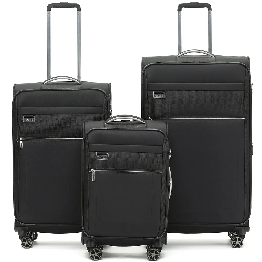 Tosca - VEGA set of 3 suitcases (L-M-S) - Black