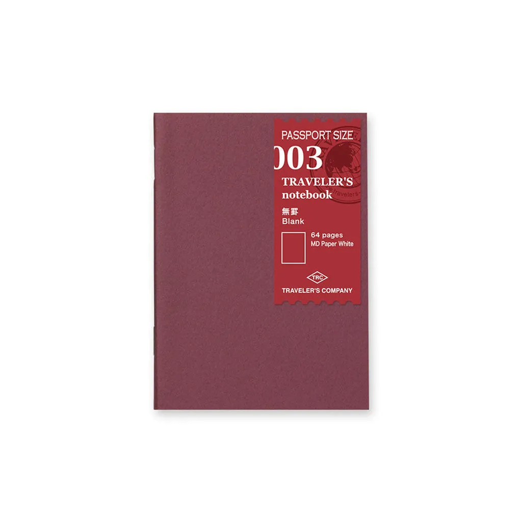 Traveler's Passport Notebook Refill Blank - 003