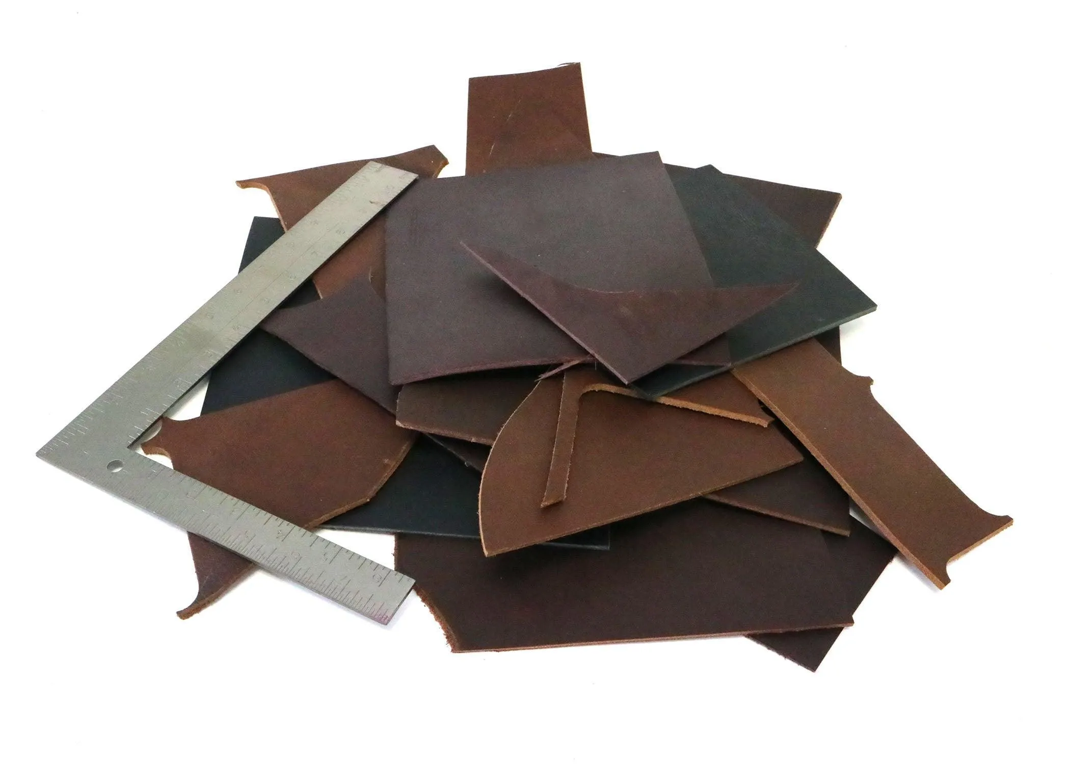 Two Pounds of West Tan Buffalo Leather Scrap