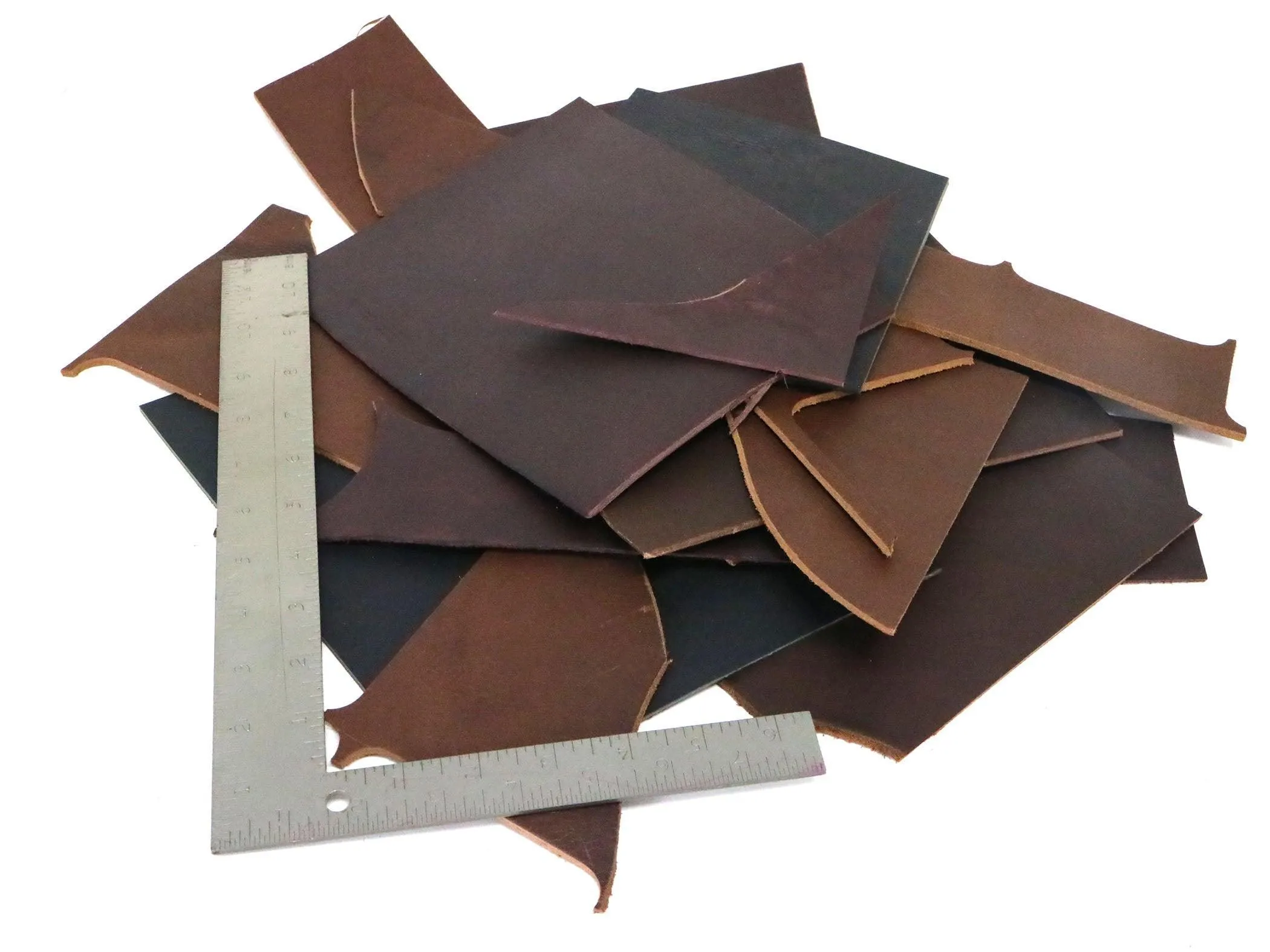 Two Pounds of West Tan Buffalo Leather Scrap