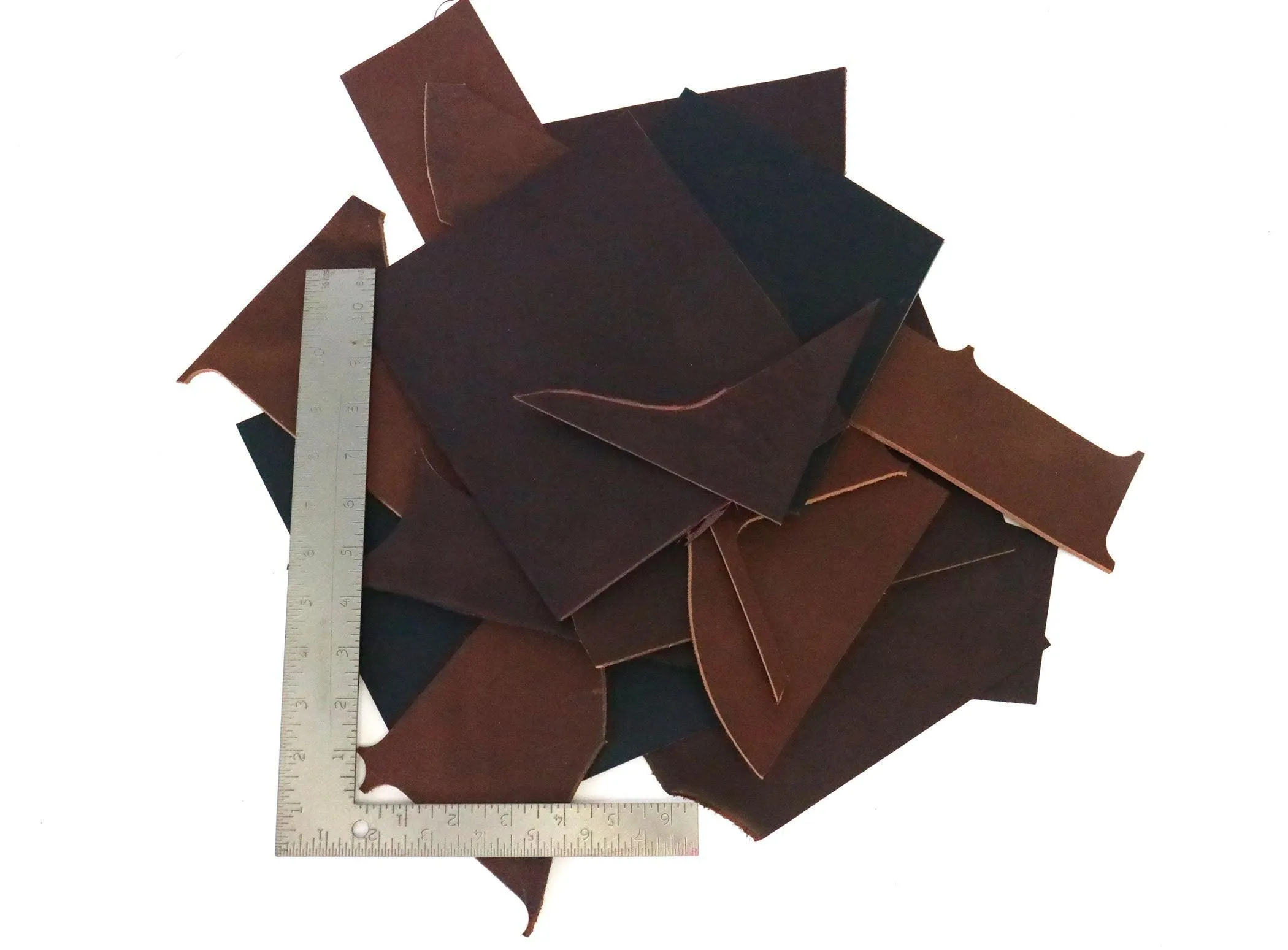 Two Pounds of West Tan Buffalo Leather Scrap