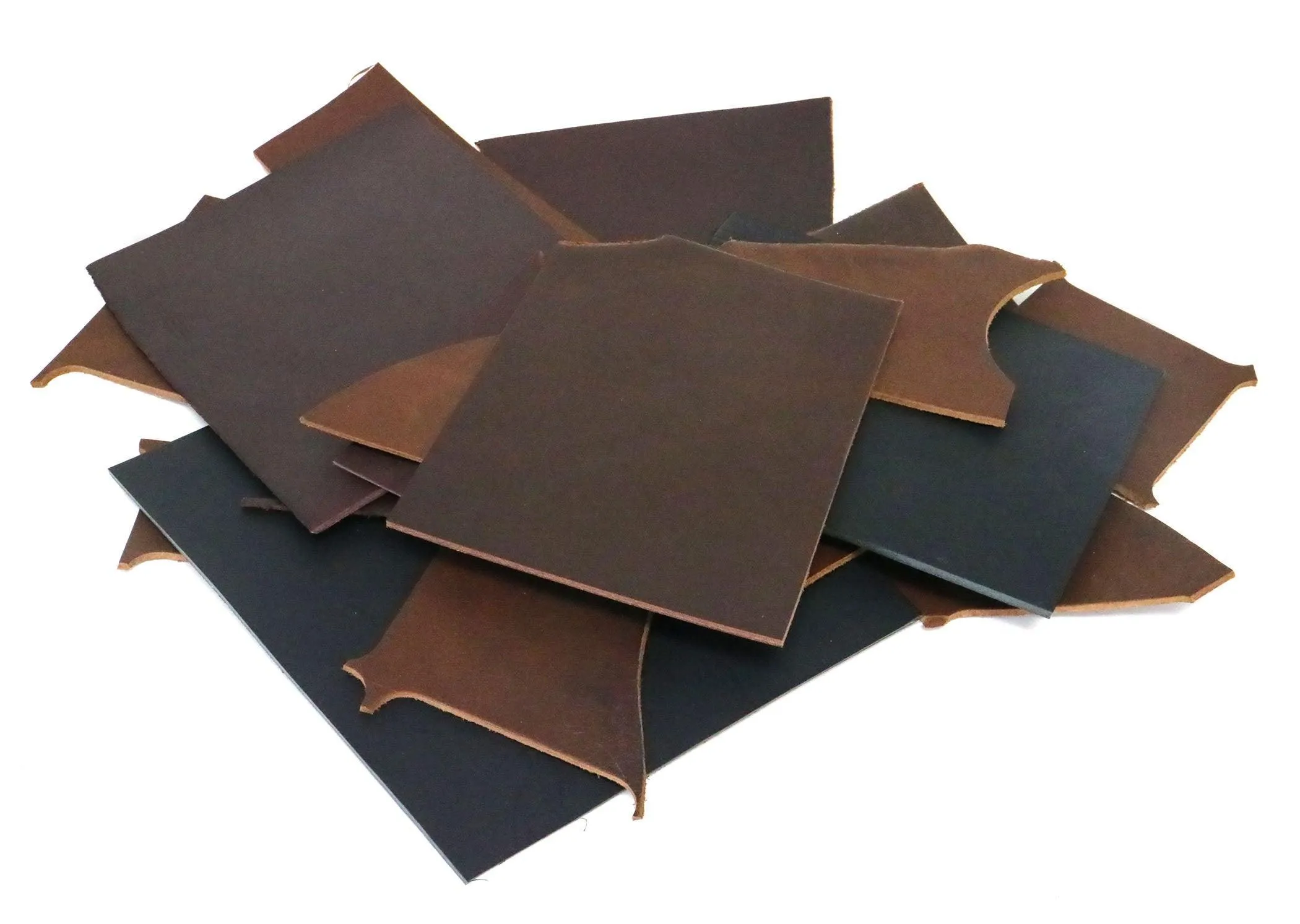 Two Pounds of West Tan Buffalo Leather Scrap