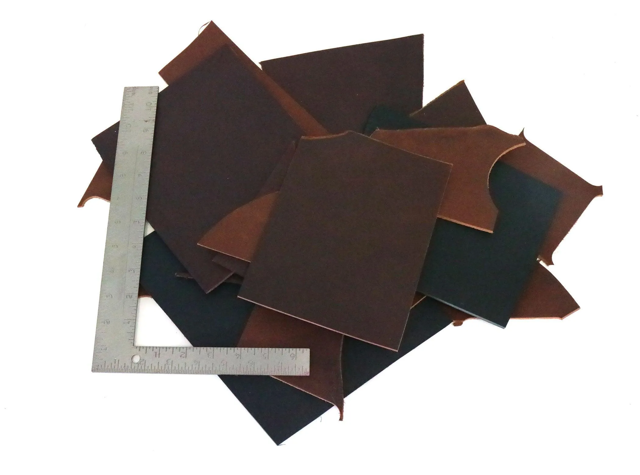 Two Pounds of West Tan Buffalo Leather Scrap