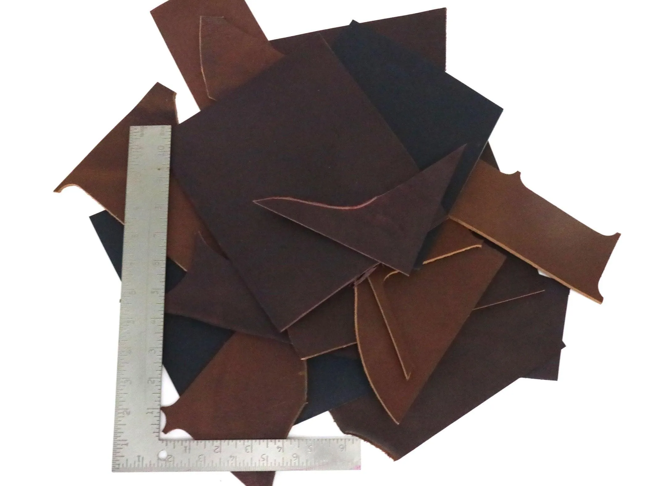 Two Pounds of West Tan Buffalo Leather Scrap