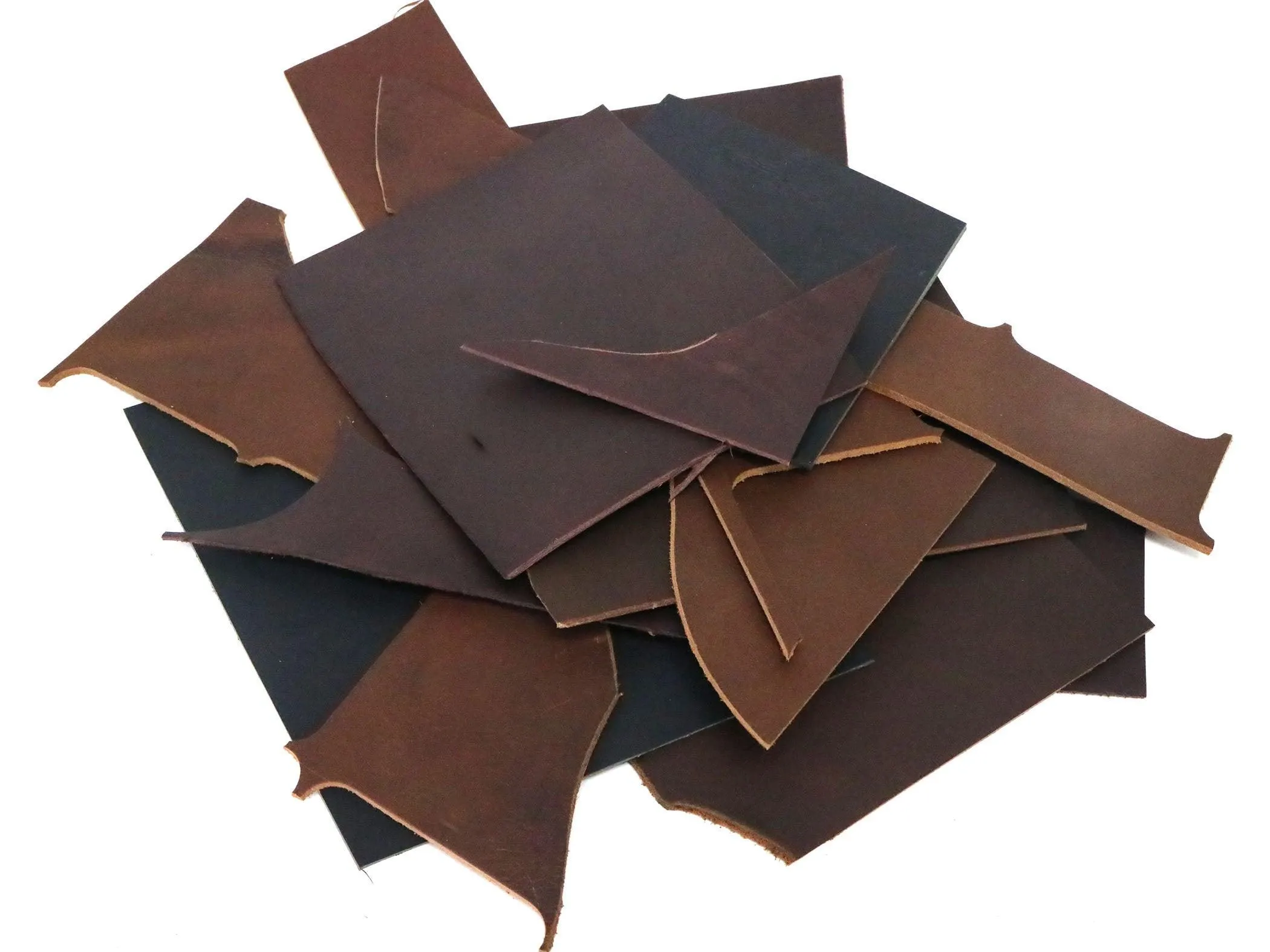 Two Pounds of West Tan Buffalo Leather Scrap