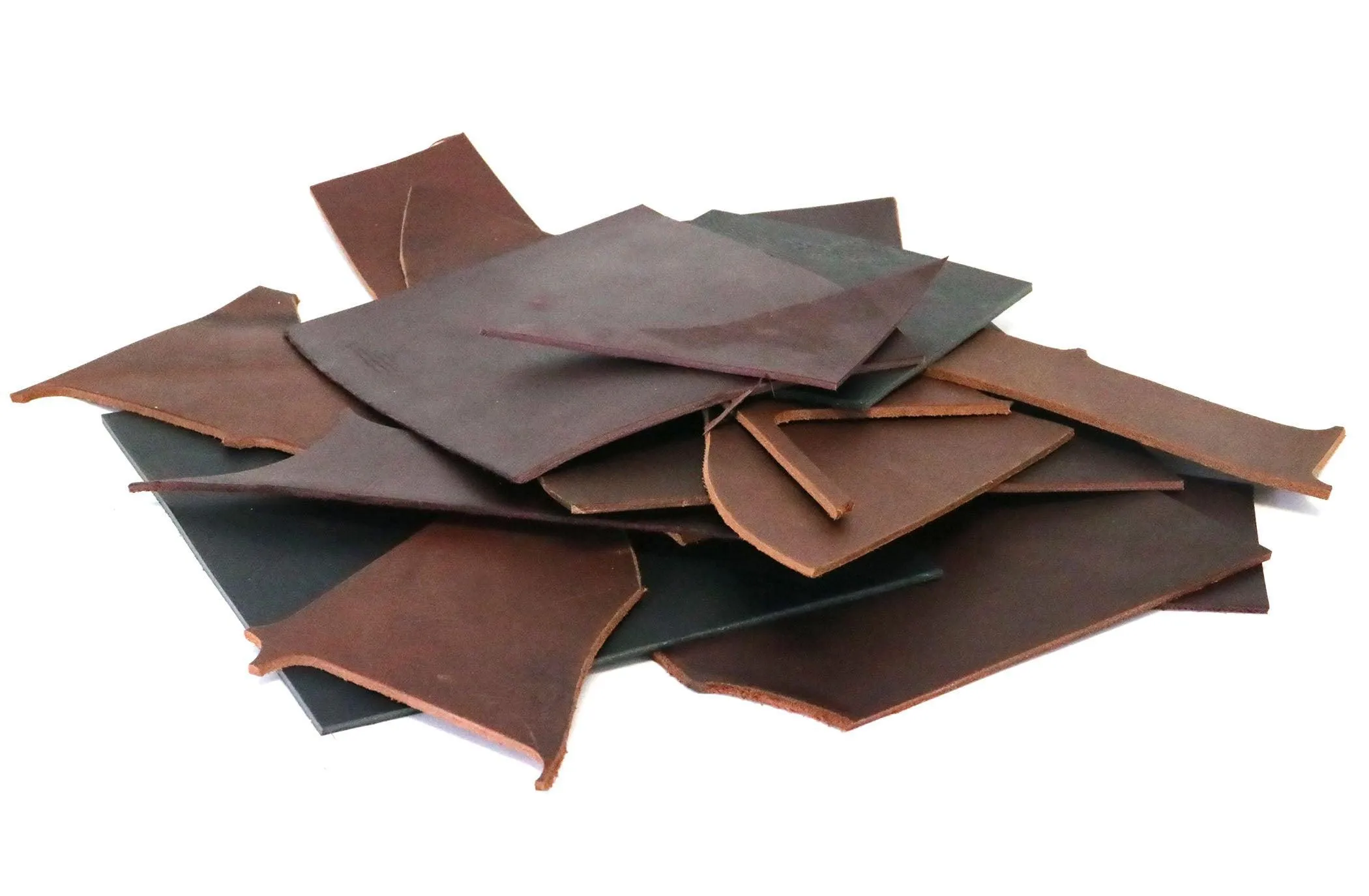 Two Pounds of West Tan Buffalo Leather Scrap