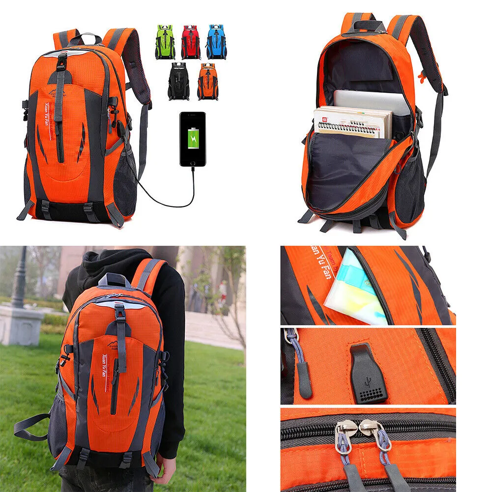 US Travel Laptop Backpack with USB Charging Port Water Resistant Shoulder Bag