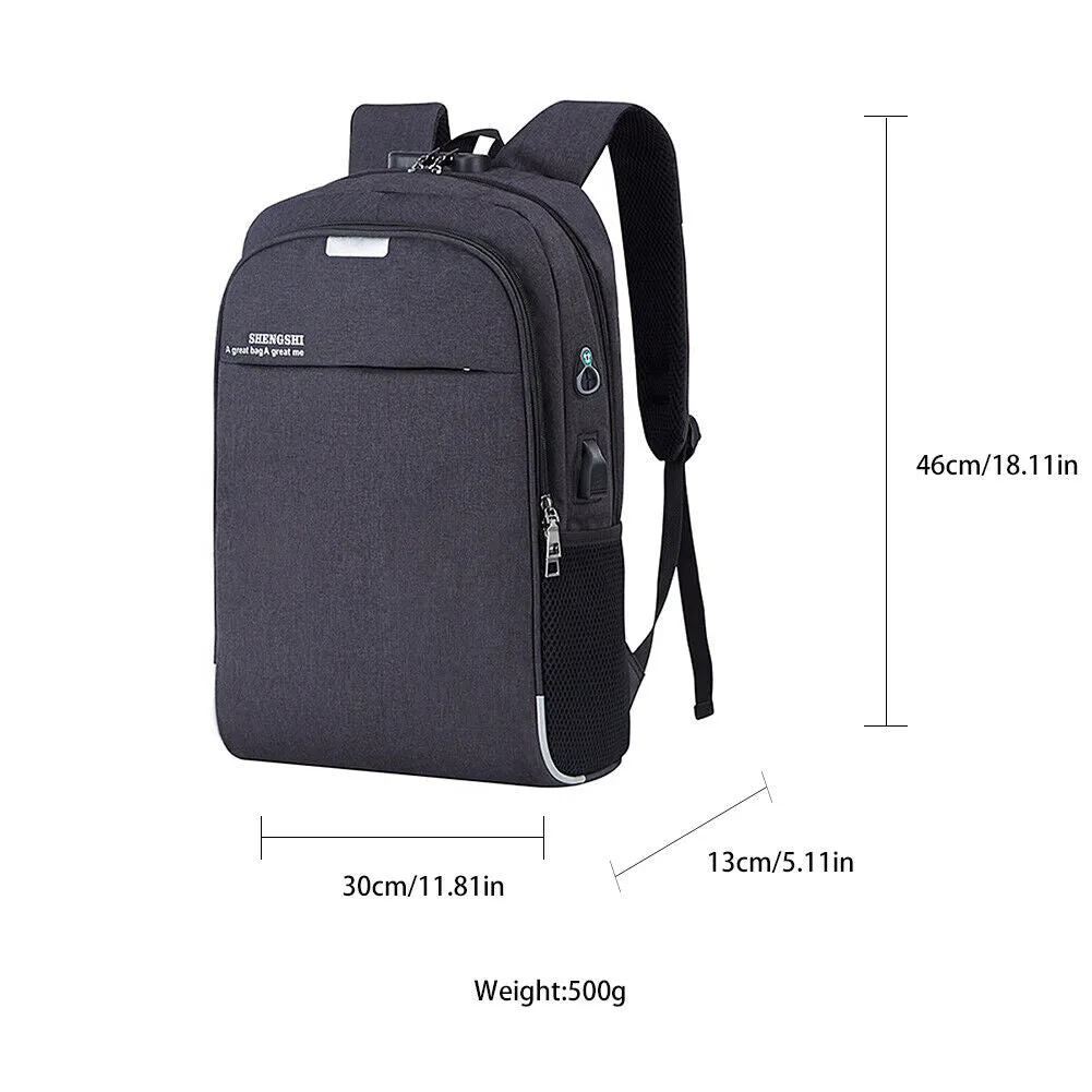 US Waterproof Anti Theft College Backpack Laptop Backpack With USB Charging Port